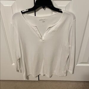Kim Rogers Women's White Long Sleeve Top Large (Like New)